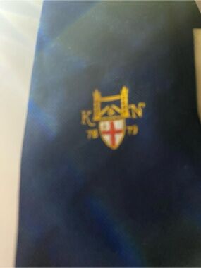 Navy Crest Embroidered Men's Tie